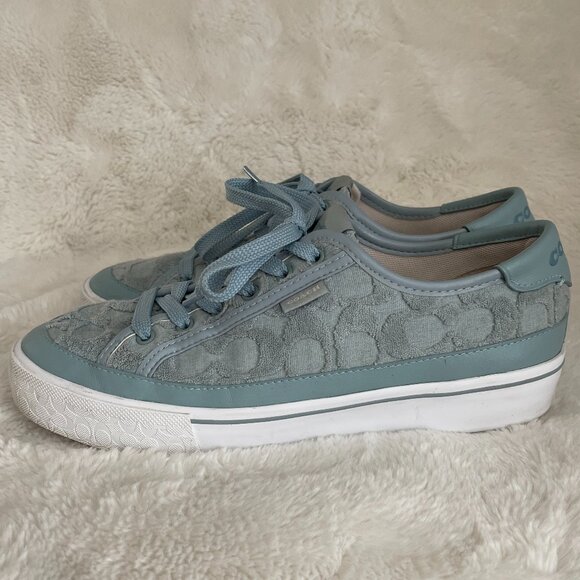 COACH Citysole Platform Women's Blue Sneaker Signature Terry Cloth Size US 8.5 - Picture 8 of 14